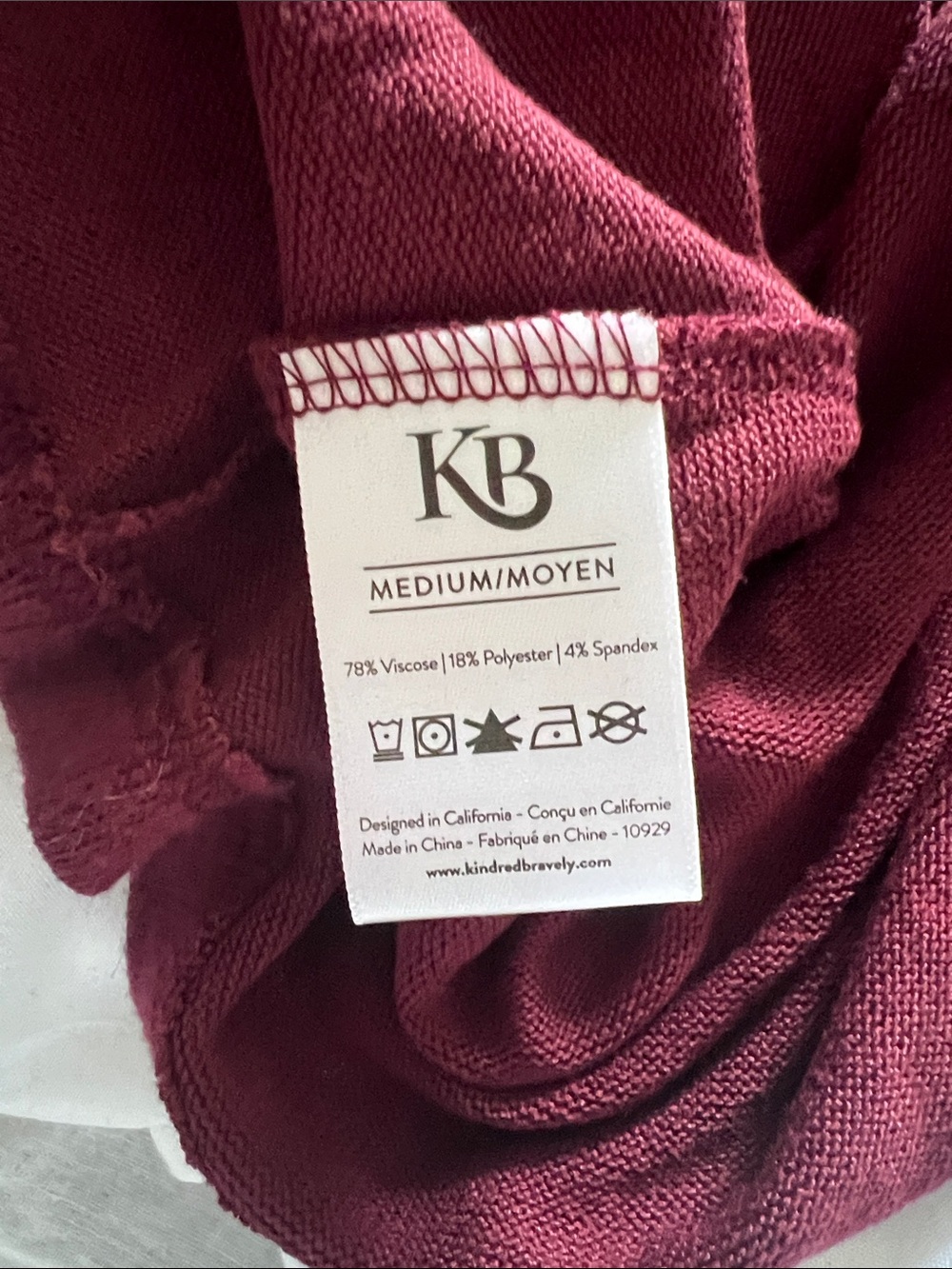 Kindred Bravely CozyKnit Nursing Lounge Top Medium NWT Deep Burgundy Maternity - Picture 5 of 5